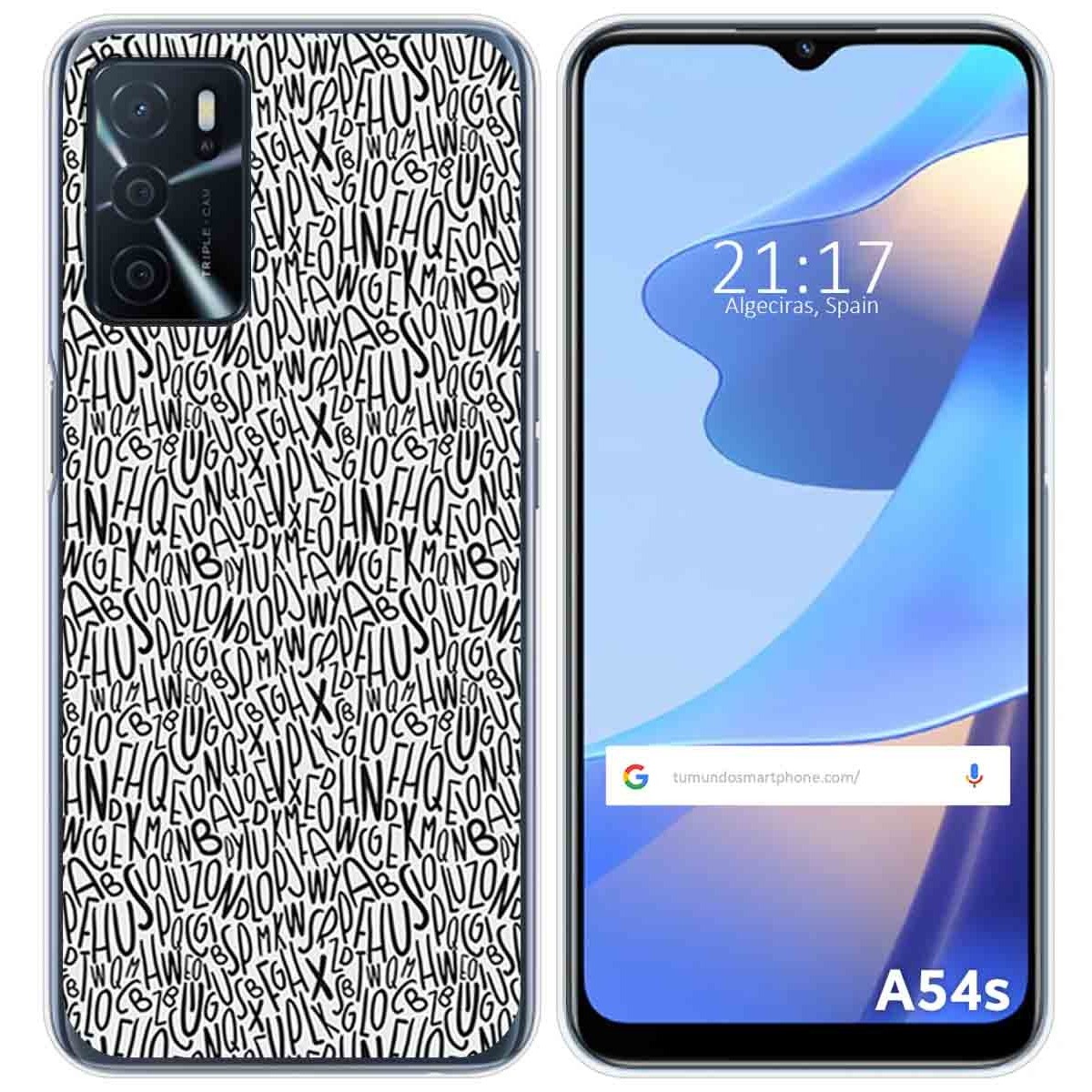 Funda Silicona para Oppo A54s diseño Letras Dibujos