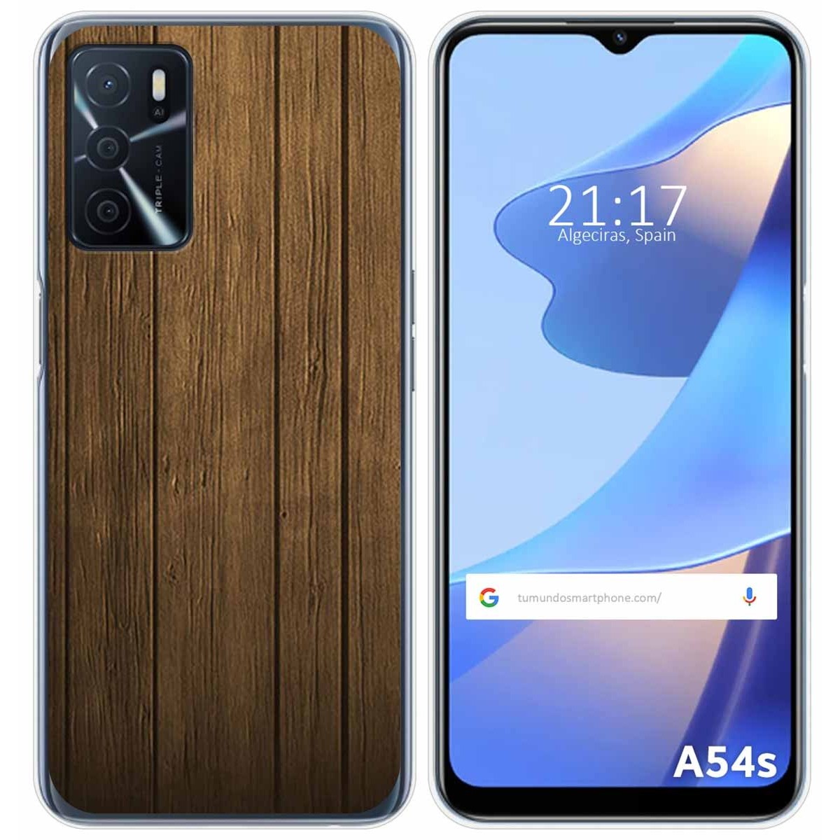 Funda Silicona para Oppo A54s diseño Madera Dibujos