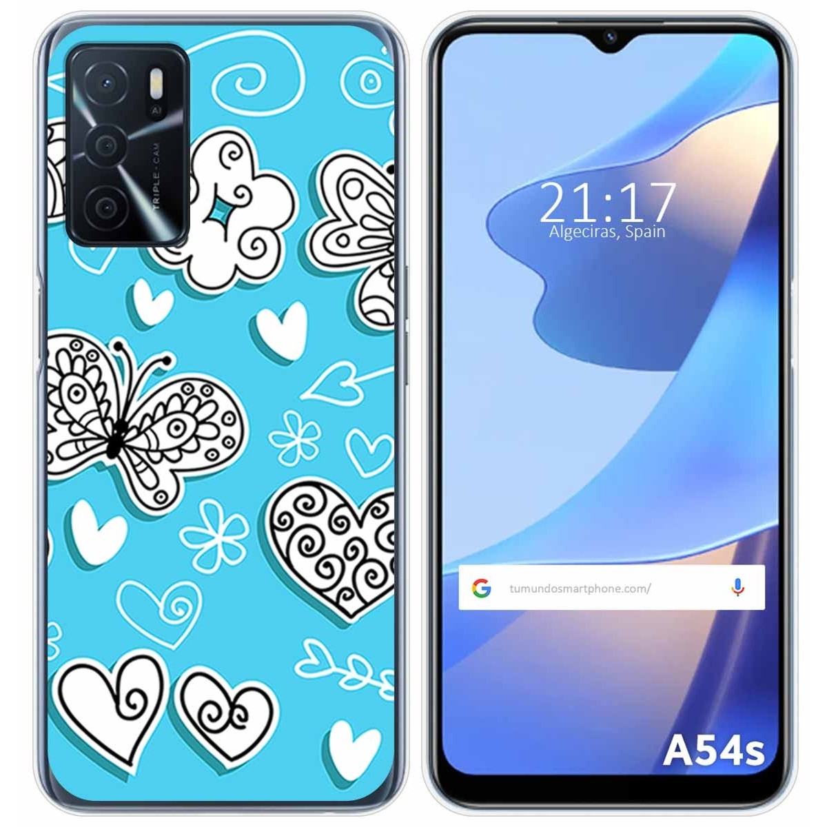Funda Silicona para Oppo A54s diseño Mariposas Dibujos