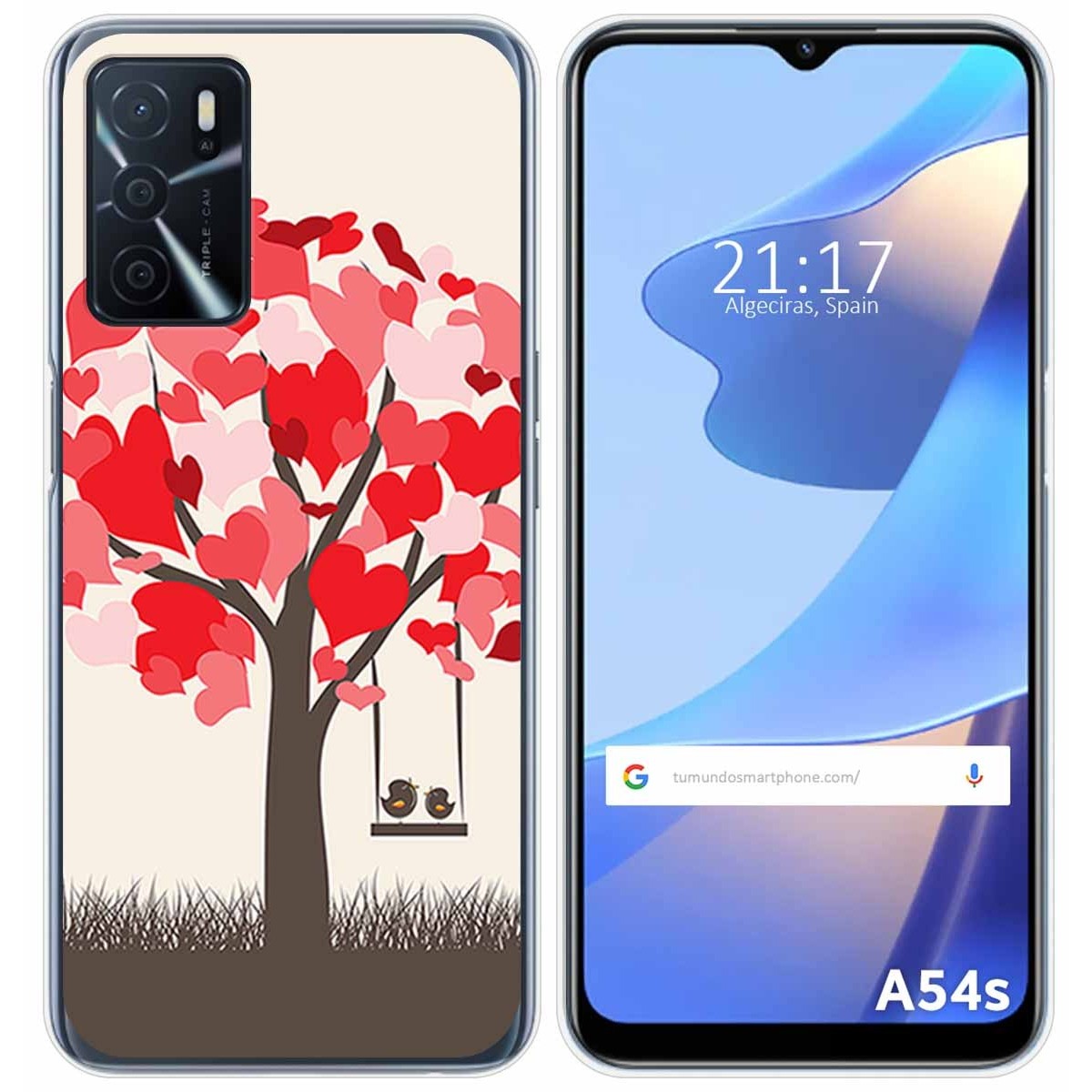 Funda Silicona para Oppo A54s diseño Pajaritos Dibujos