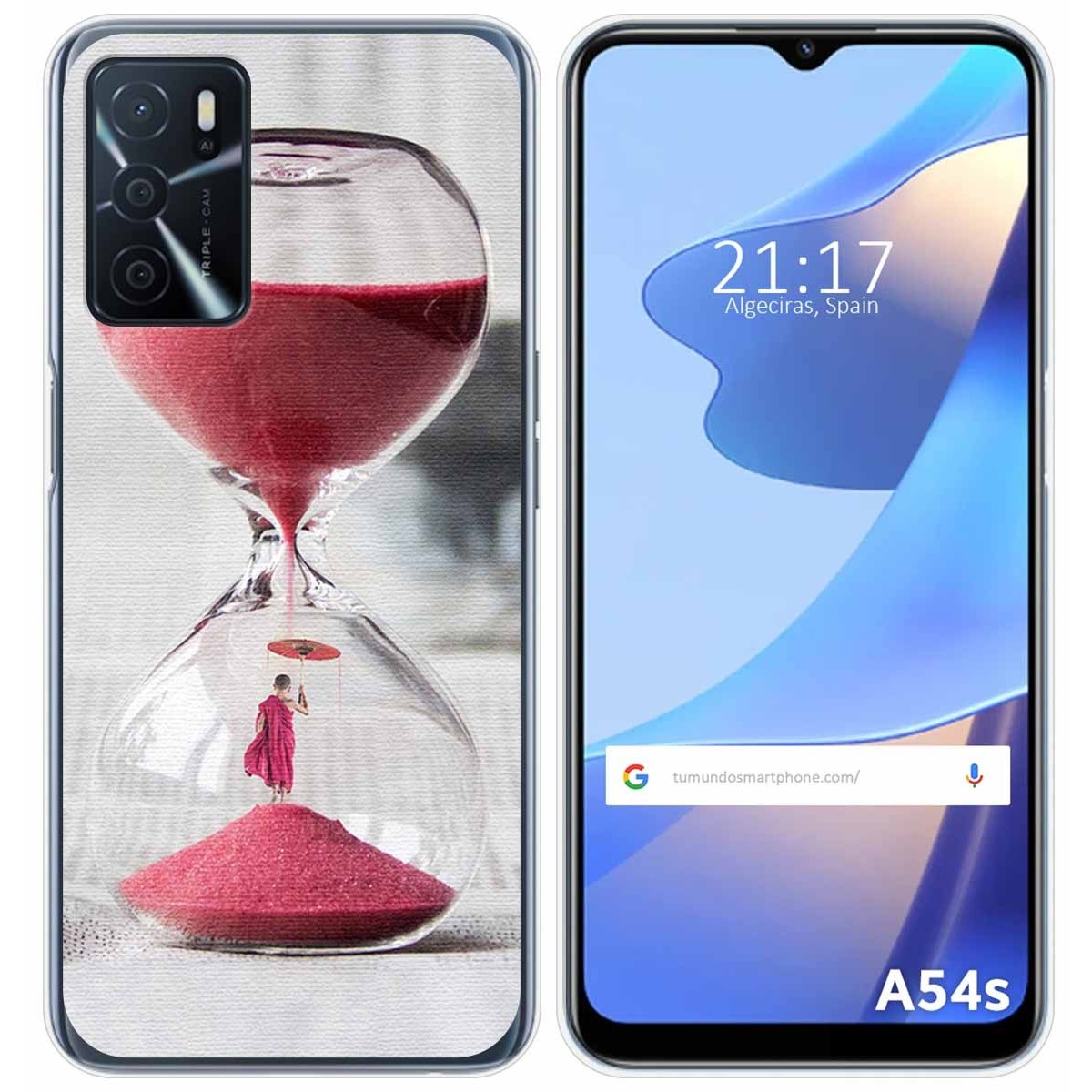 Funda Silicona para Oppo A54s diseño Reloj Dibujos