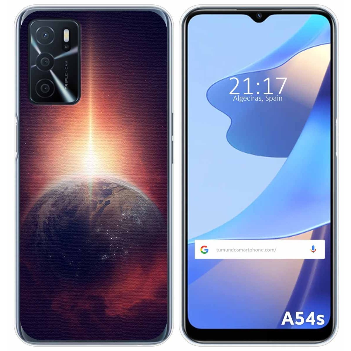 Funda Silicona para Oppo A54s diseño Tierra Dibujos