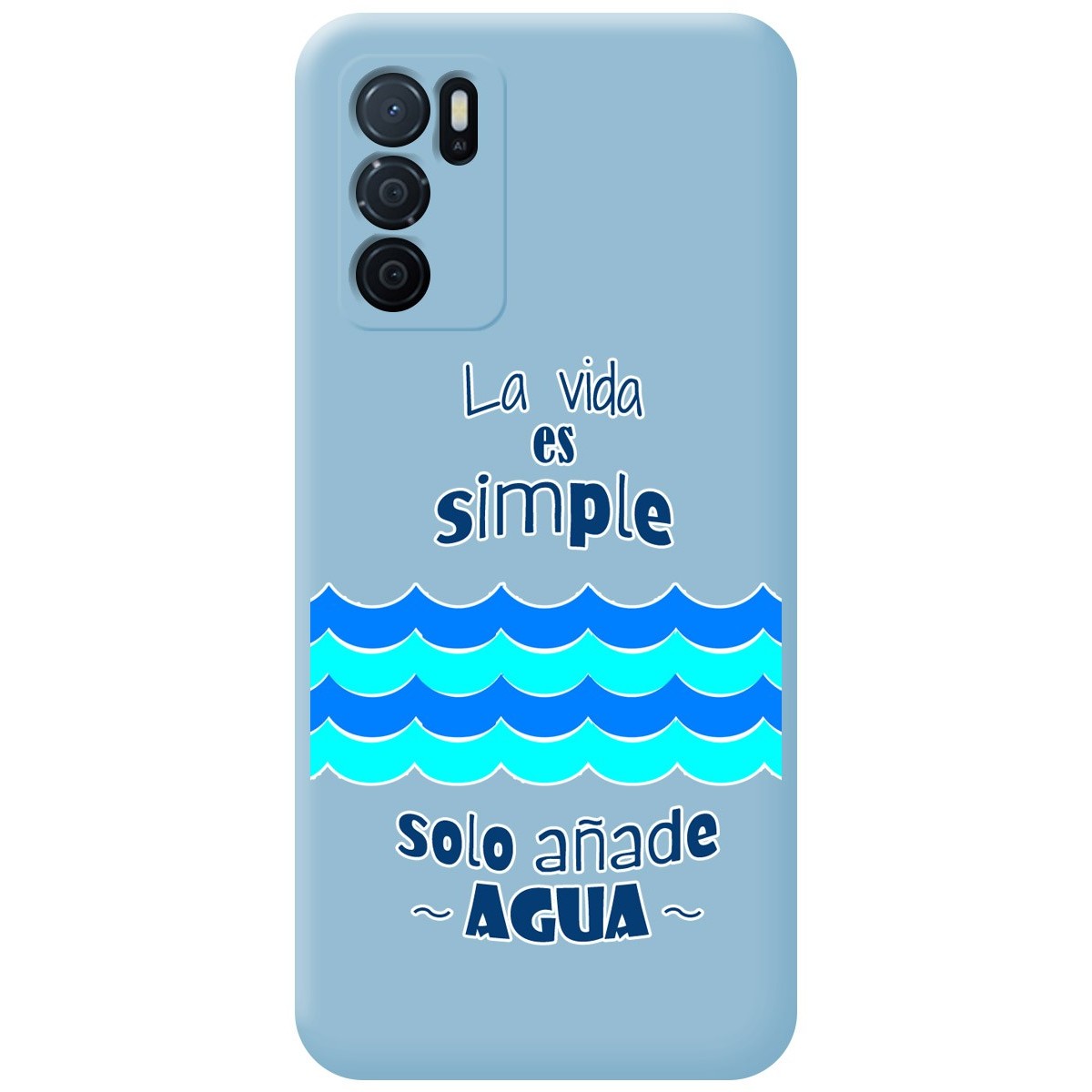 Funda Silicona Líquida Azul para Oppo A54s diseño Agua Dibujos