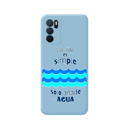 Funda Silicona Líquida Azul para Oppo A54s diseño Agua Dibujos