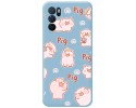 Funda Silicona Líquida Azul para Oppo A54s diseño Cerdos Dibujos