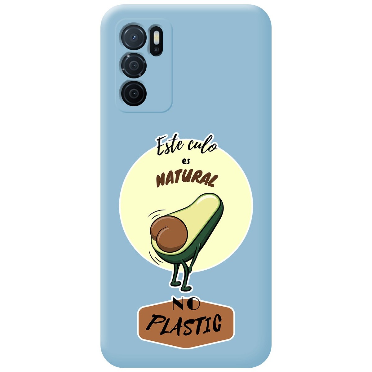 Funda Silicona Líquida Azul para Oppo A54s diseño Culo Natural Dibujos