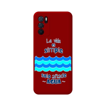 Funda Silicona Líquida Roja para Oppo A54s diseño Agua Dibujos