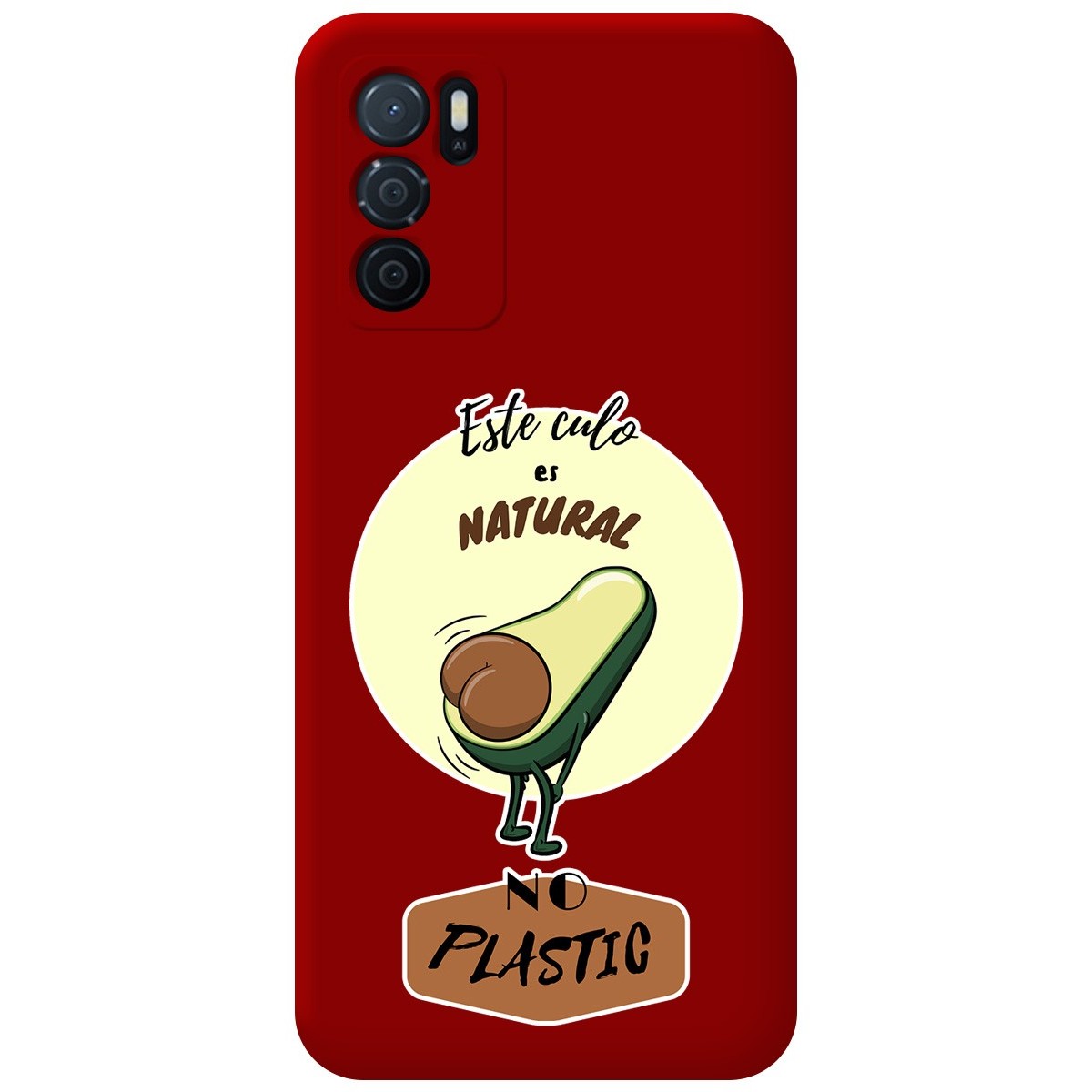 Funda Silicona Líquida Roja para Oppo A54s diseño Culo Natural Dibujos