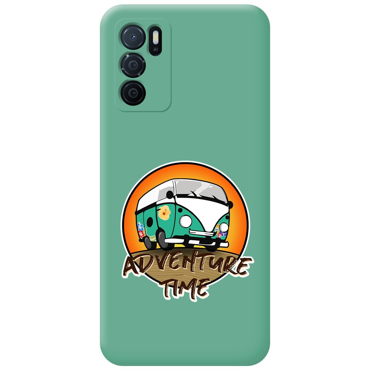 Funda Silicona Líquida Verde para Oppo A54s diseño Adventure Time Dibujos
