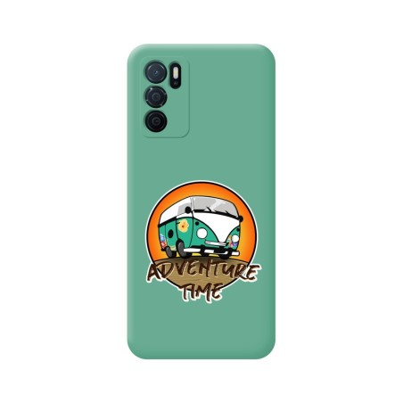 Funda Silicona Líquida Verde para Oppo A54s diseño Adventure Time Dibujos
