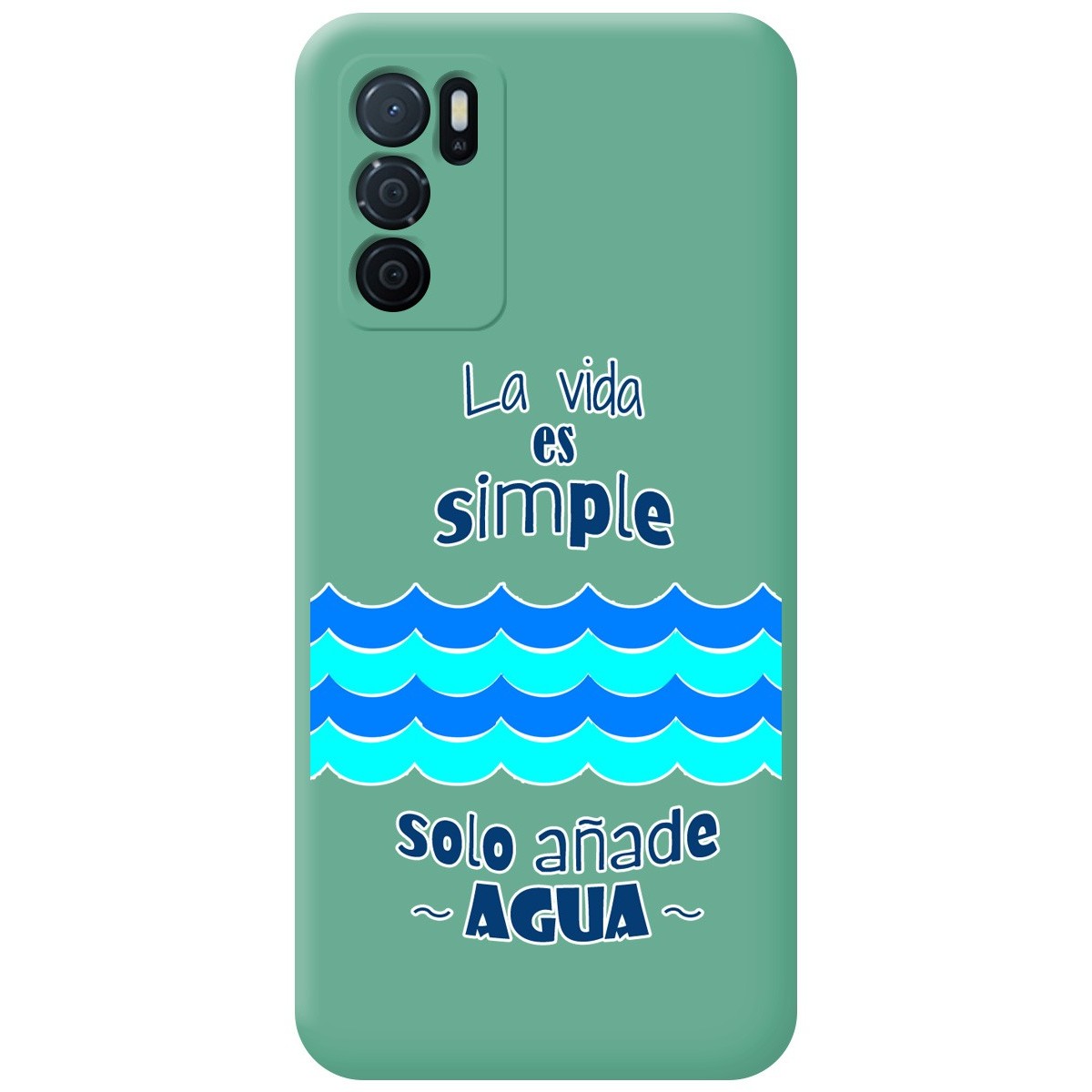 Funda Silicona Líquida Verde para Oppo A54s diseño Agua Dibujos