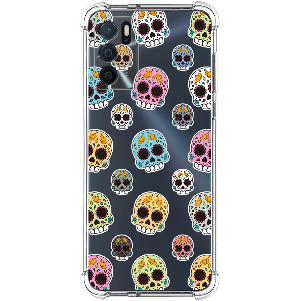 Funda Silicona Antigolpes para Oppo A54s diseño Catrina Dibujos