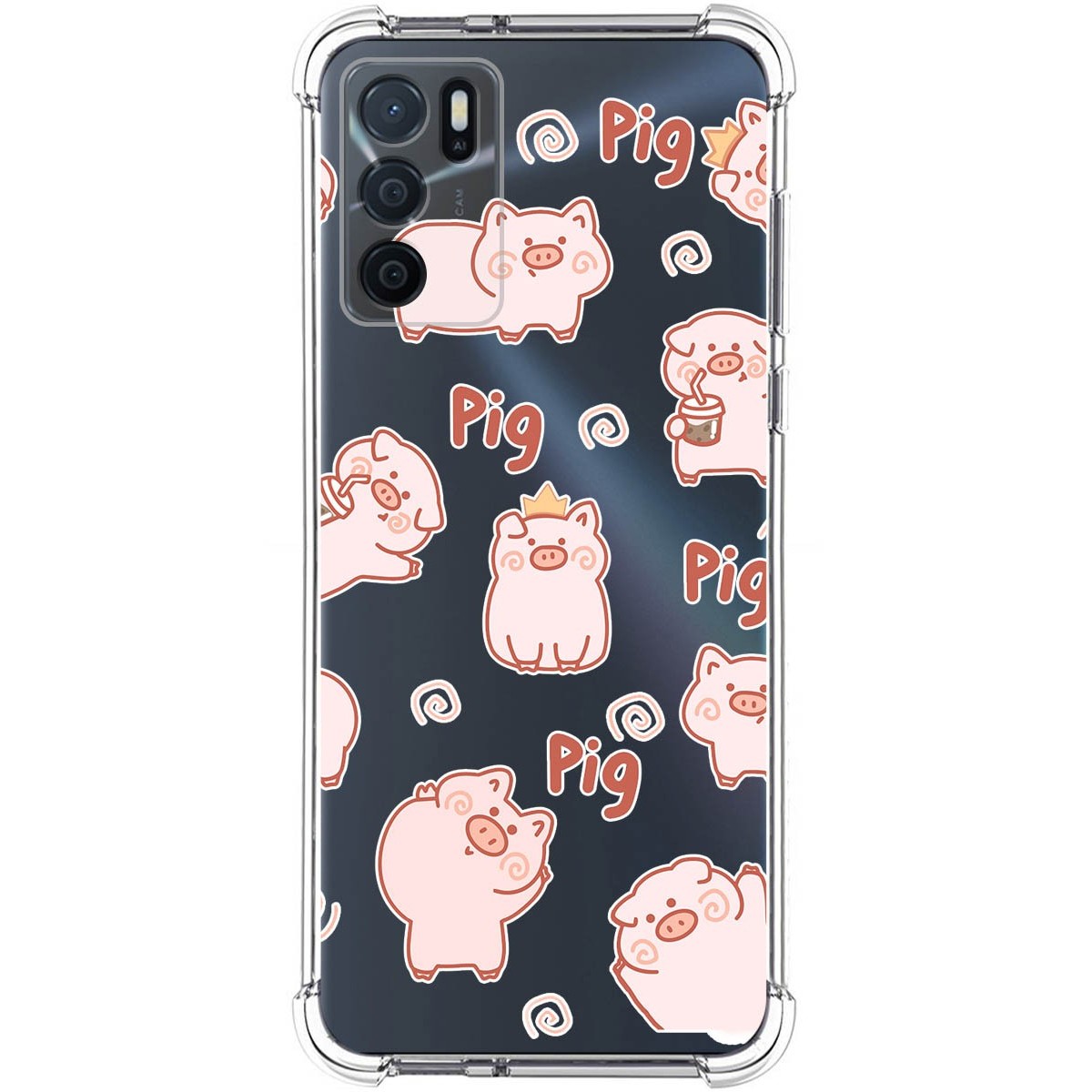 Funda Silicona Antigolpes para Oppo A54s diseño Cerdos Dibujos