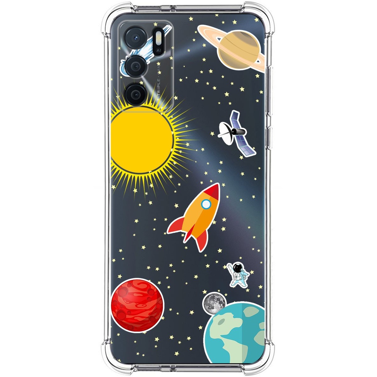 Funda Silicona Antigolpes para Oppo A54s diseño Espacio Dibujos
