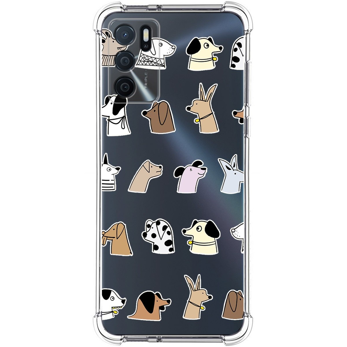 Funda Silicona Antigolpes para Oppo A54s diseño Perros Dibujos