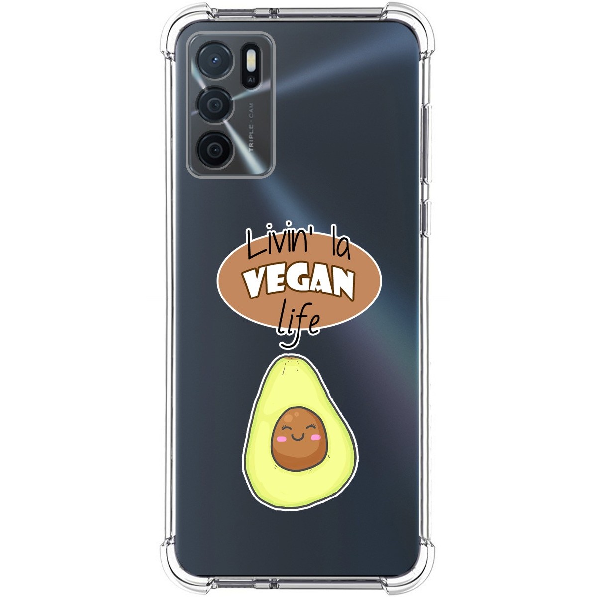 Funda Silicona Antigolpes para Oppo A54s diseño Vegan Life Dibujos