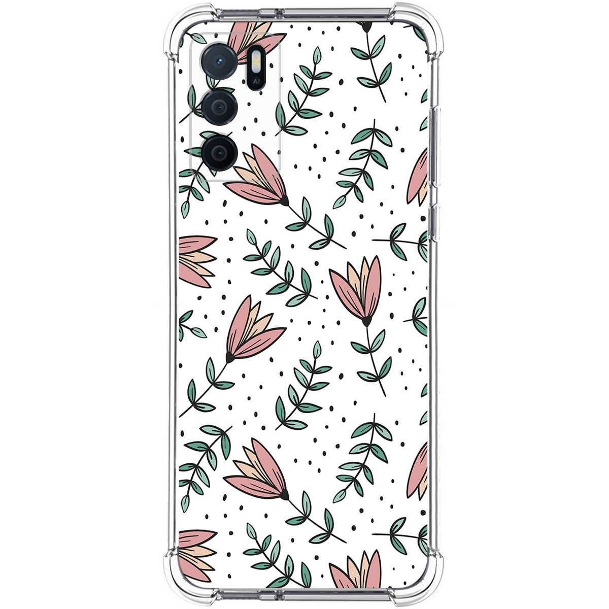 Funda Silicona Antigolpes para Oppo A54s diseño Flores 01 Dibujos