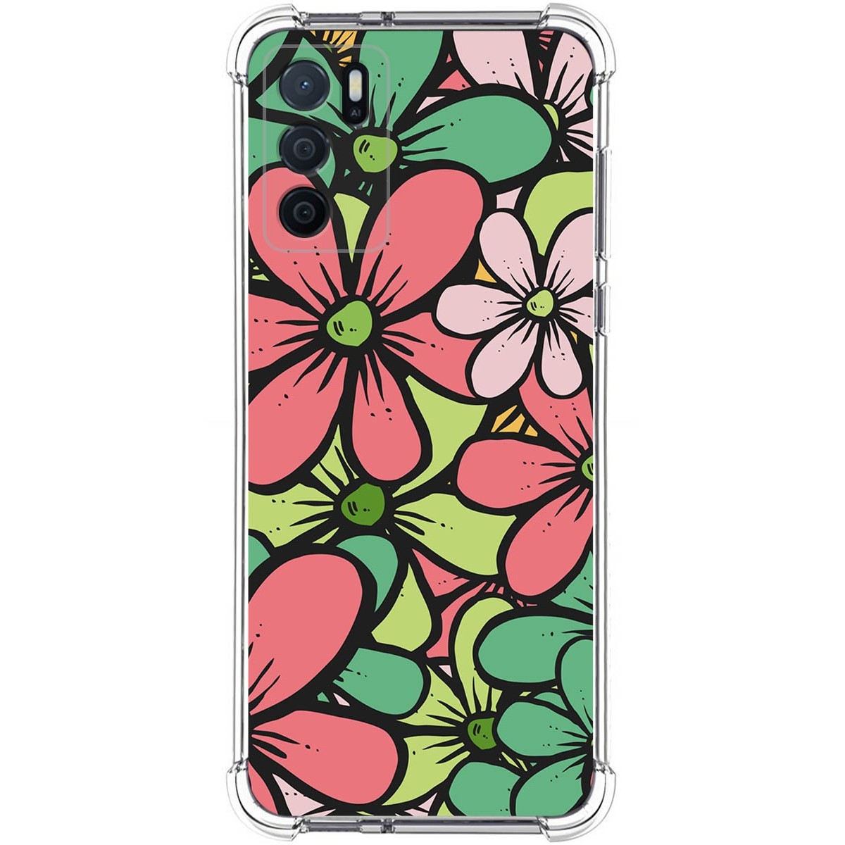 Funda Silicona Antigolpes para Oppo A54s diseño Flores 02 Dibujos