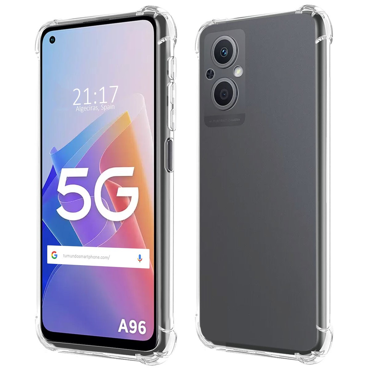 Funda Silicona Antigolpes Transparente para Oppo A96 5G