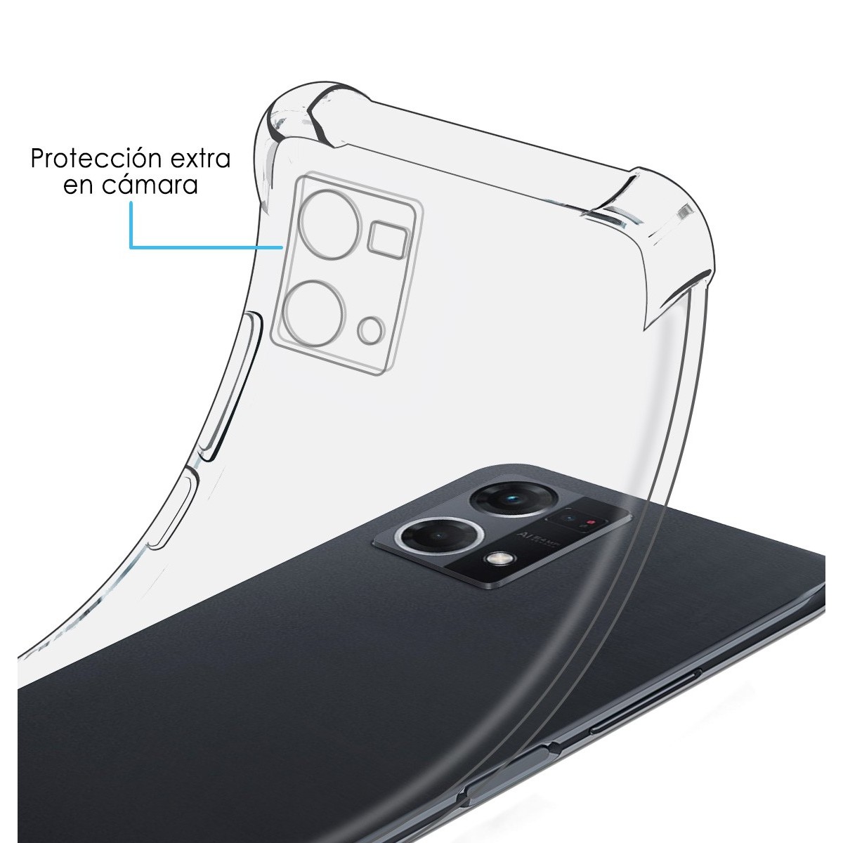 Funda Silicona Antigolpes Transparente para Oppo Reno 7 4G