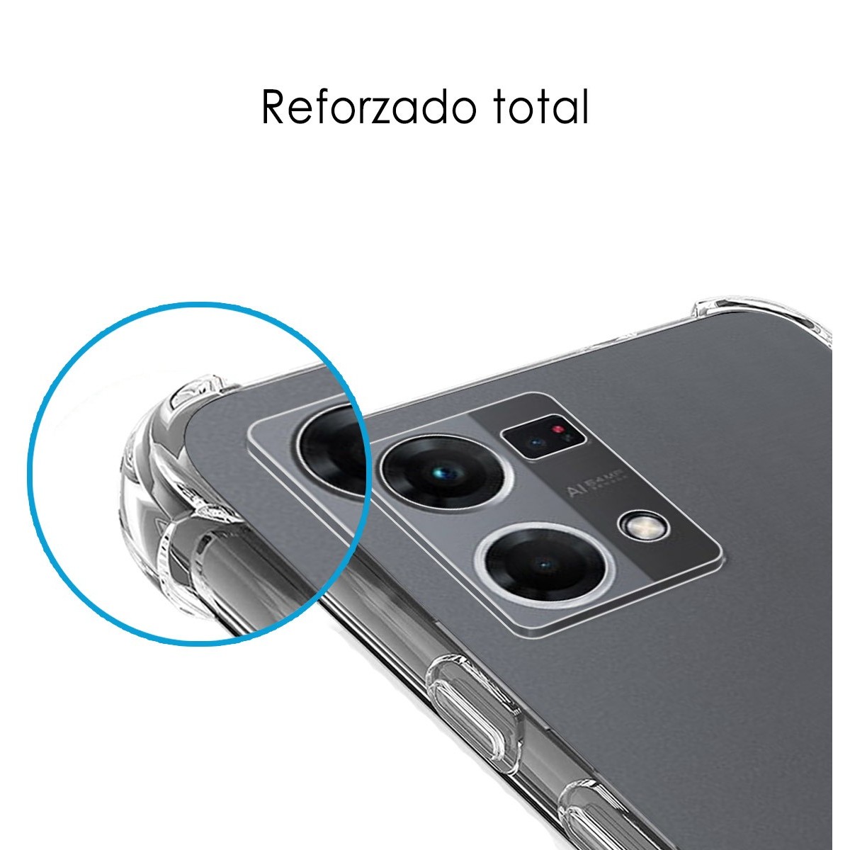 Funda Silicona Antigolpes Transparente para Oppo Reno 7 4G