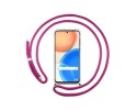 Funda Colgante Transparente para Huawei Honor X8 con Cordon Rosa Fucsia