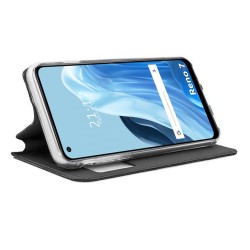 Funda Libro Soporte con Ventana para Oppo Reno 7 4G color Negra 2