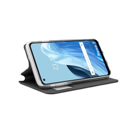 Funda Libro Soporte con Ventana para Oppo Reno 7 4G color Negra