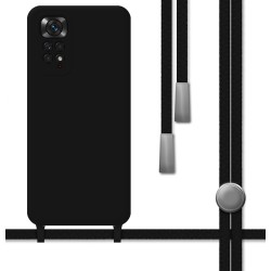 Funda Silicona Líquida con Cordón para Xiaomi Redmi Note 11 / 11s color Negra