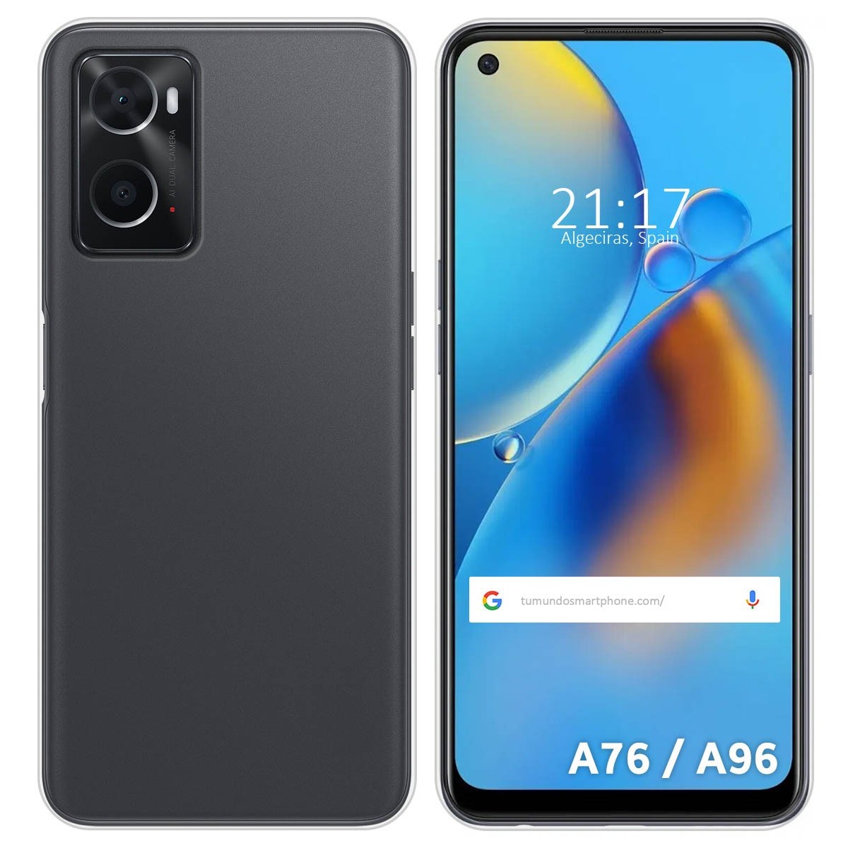 Funda Silicona Gel TPU Transparente para Oppo A76 / A96