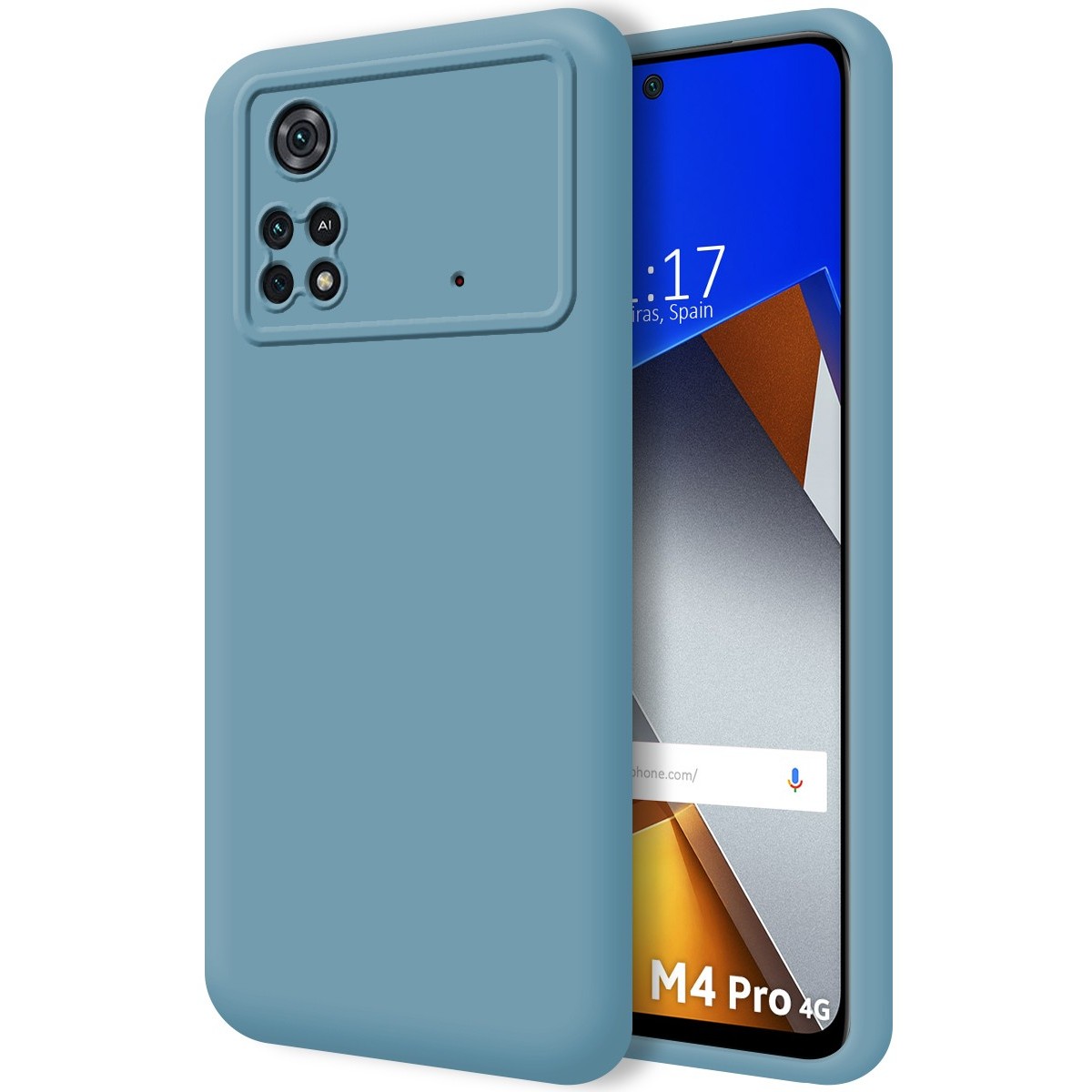 Funda Silicona Líquida Ultra Suave para Xiaomi POCO M4 Pro 4G color Azul