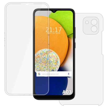 Funda Doble Transparente Pc + Tpu Full Body 360 para Samsung Galaxy A03