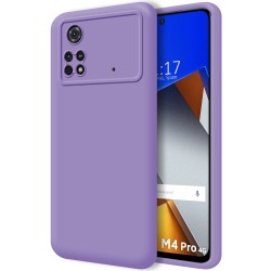 Funda Silicona Líquida Ultra Suave para Xiaomi POCO M4 Pro 4G color Morada
