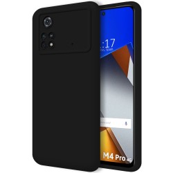 Funda Silicona Líquida Ultra Suave para Xiaomi POCO M4 Pro 4G color Negra