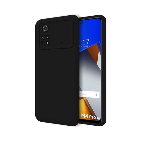 Funda Silicona Líquida Ultra Suave para Xiaomi POCO M4 Pro 4G color Negra