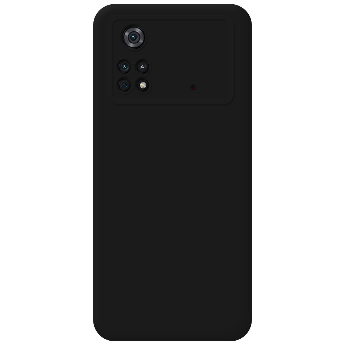 Funda Silicona Líquida Ultra Suave para Xiaomi POCO M4 Pro 4G color Negra