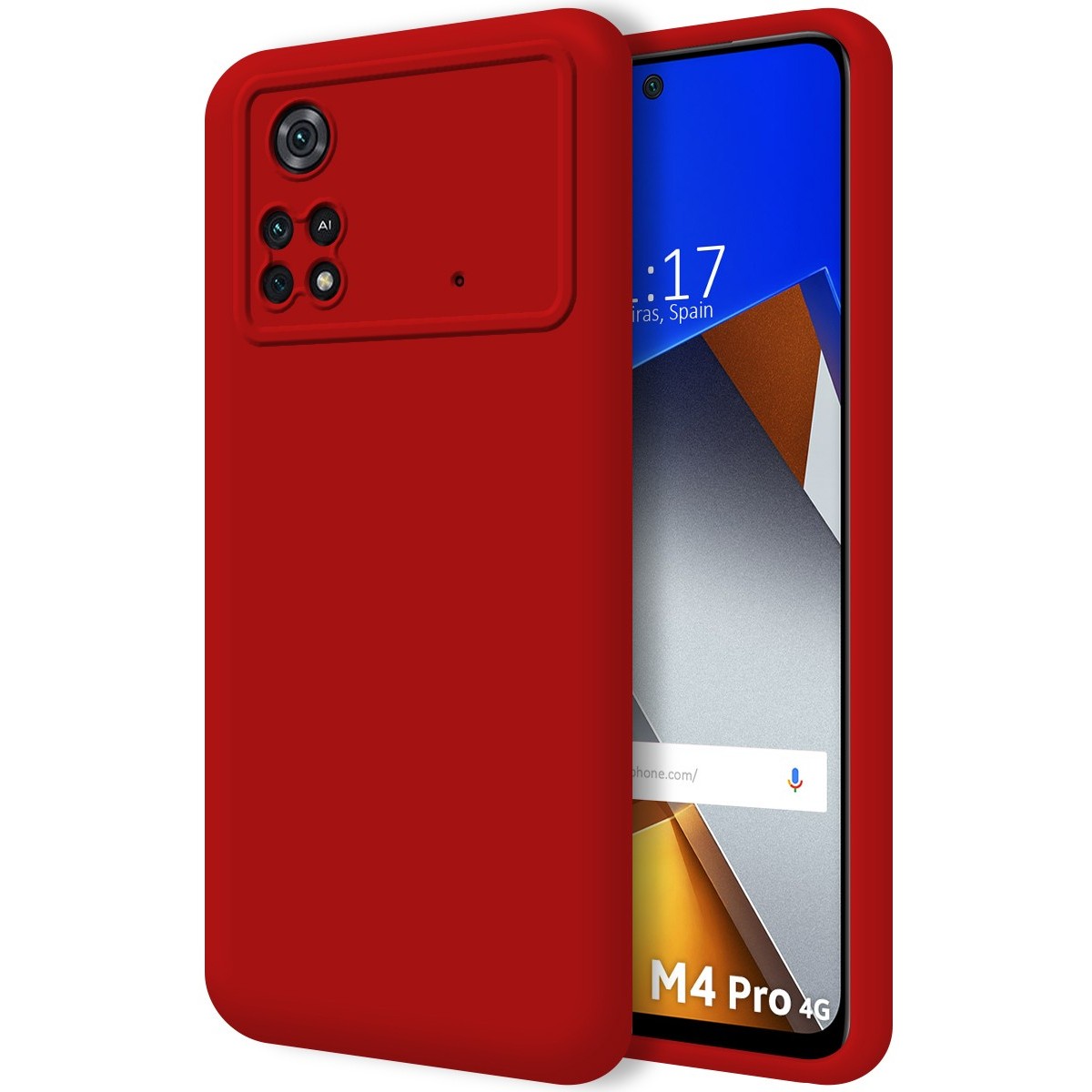 Funda Silicona Líquida Ultra Suave para Xiaomi POCO M4 Pro 4G color Roja