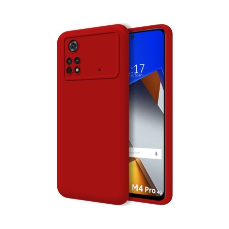 Funda Silicona Líquida Ultra Suave para Xiaomi POCO M4 Pro 4G color Roja