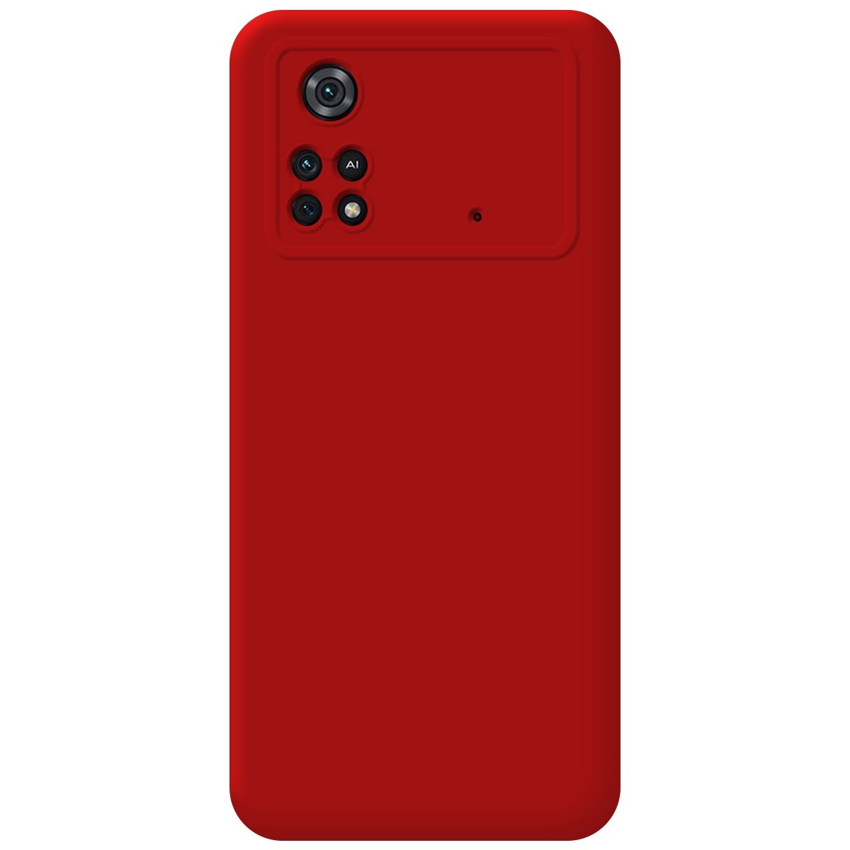 Funda Silicona Líquida Ultra Suave para Xiaomi POCO M4 Pro 4G color Roja