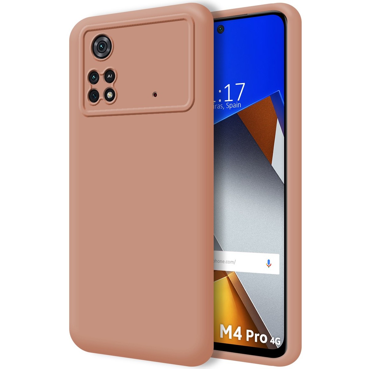Funda Silicona Líquida Ultra Suave para Xiaomi POCO M4 Pro 4G color Rosa