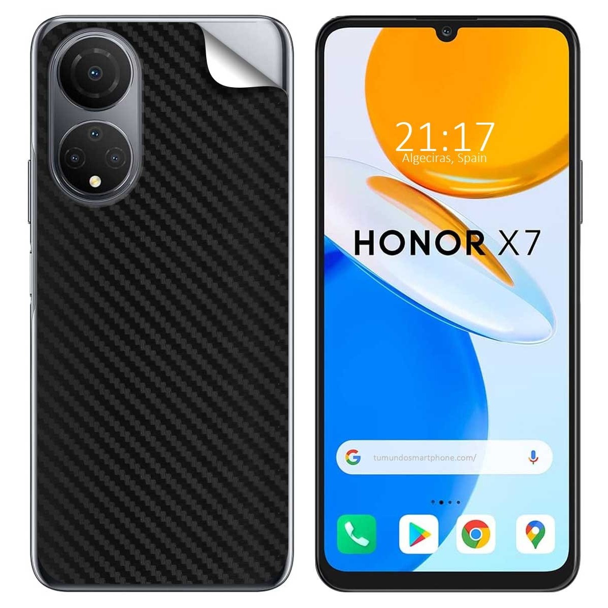 Pegatina Vinilo Autoadhesiva Textura Carbono para Huawei Honor X7