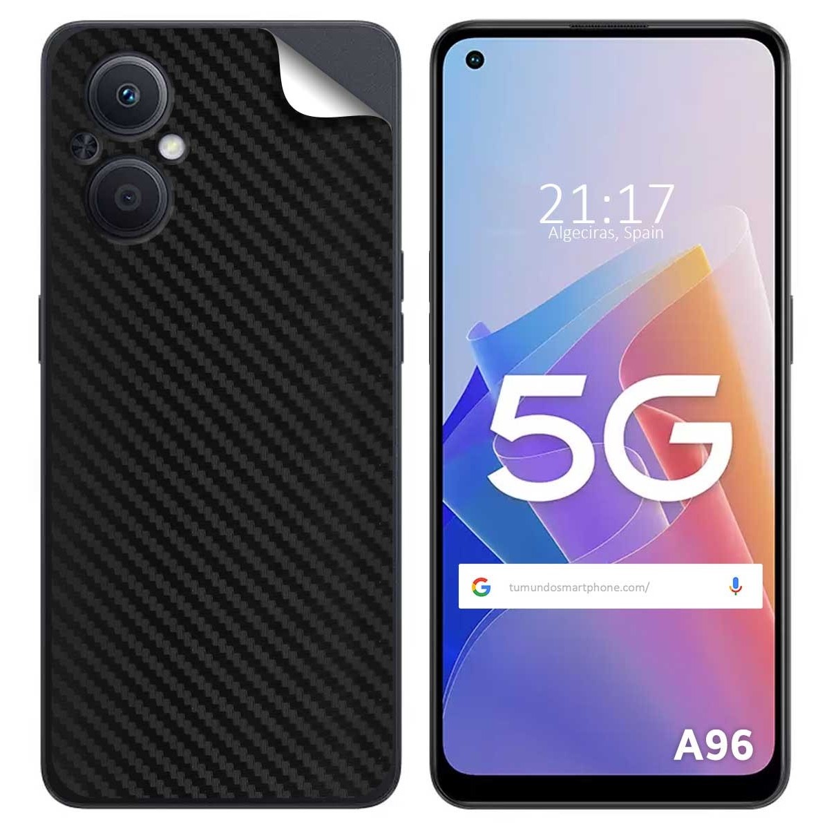 Pegatina Vinilo Autoadhesiva Textura Carbono para Oppo A96 5G