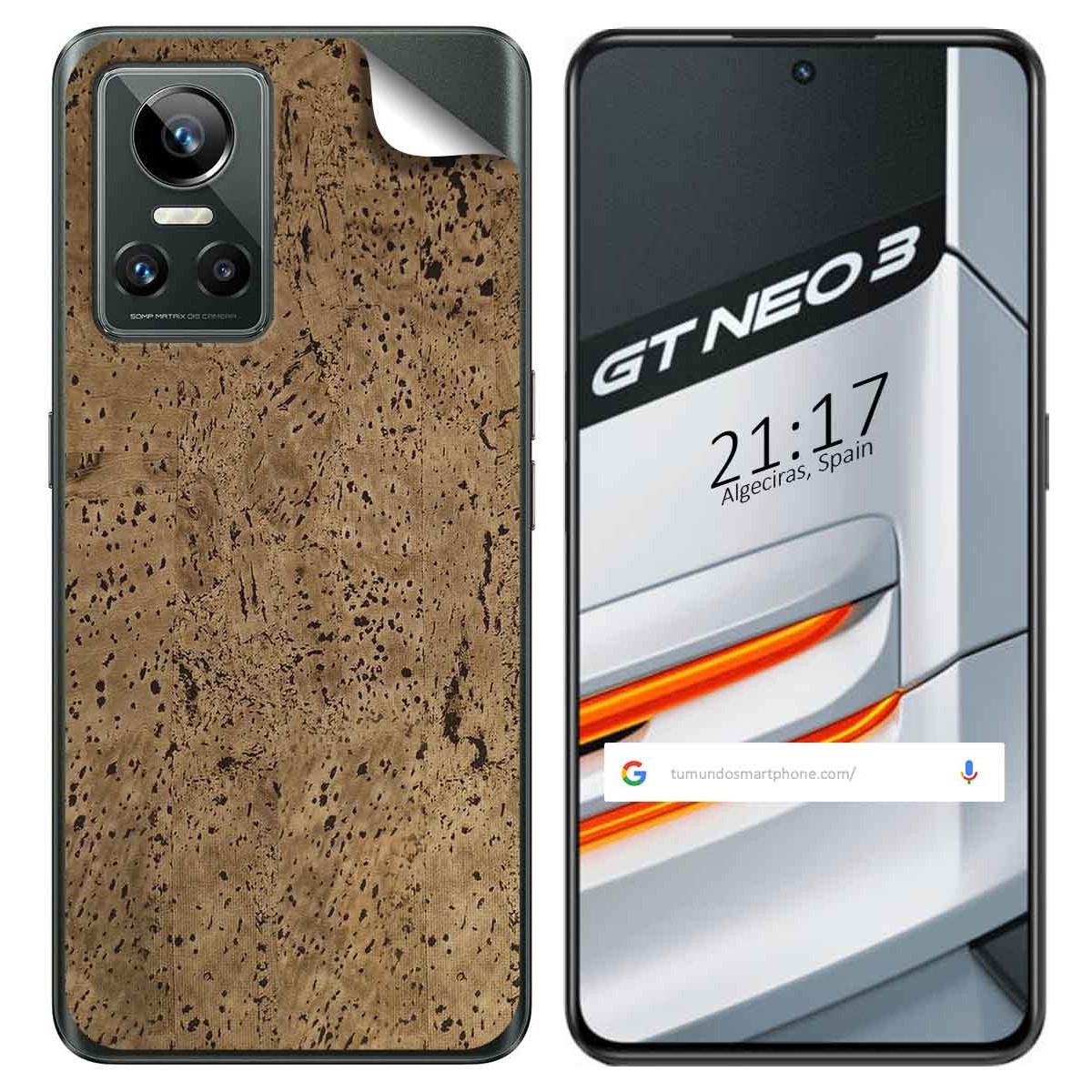 Pegatina Vinilo Autoadhesiva Textura Corcho para Realme GT Neo 3 5G