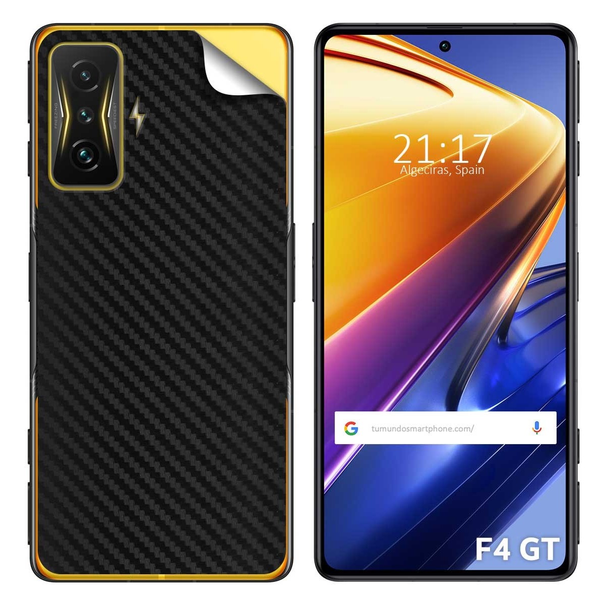 Pegatina Vinilo Autoadhesiva Textura Carbono para Xiaomi Poco F4 GT 5G