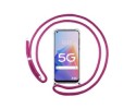 Funda Colgante Transparente para Oppo A96 5G con Cordon Rosa Fucsia