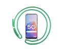 Funda Colgante Transparente para Oppo A96 5G con Cordon Verde Agua