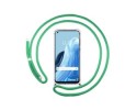 Funda Colgante Transparente para Oppo Reno 7 4G con Cordon Verde Agua
