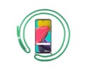 Funda Colgante Transparente para Samsung Galaxy M53 5G con Cordon Verde Agua
