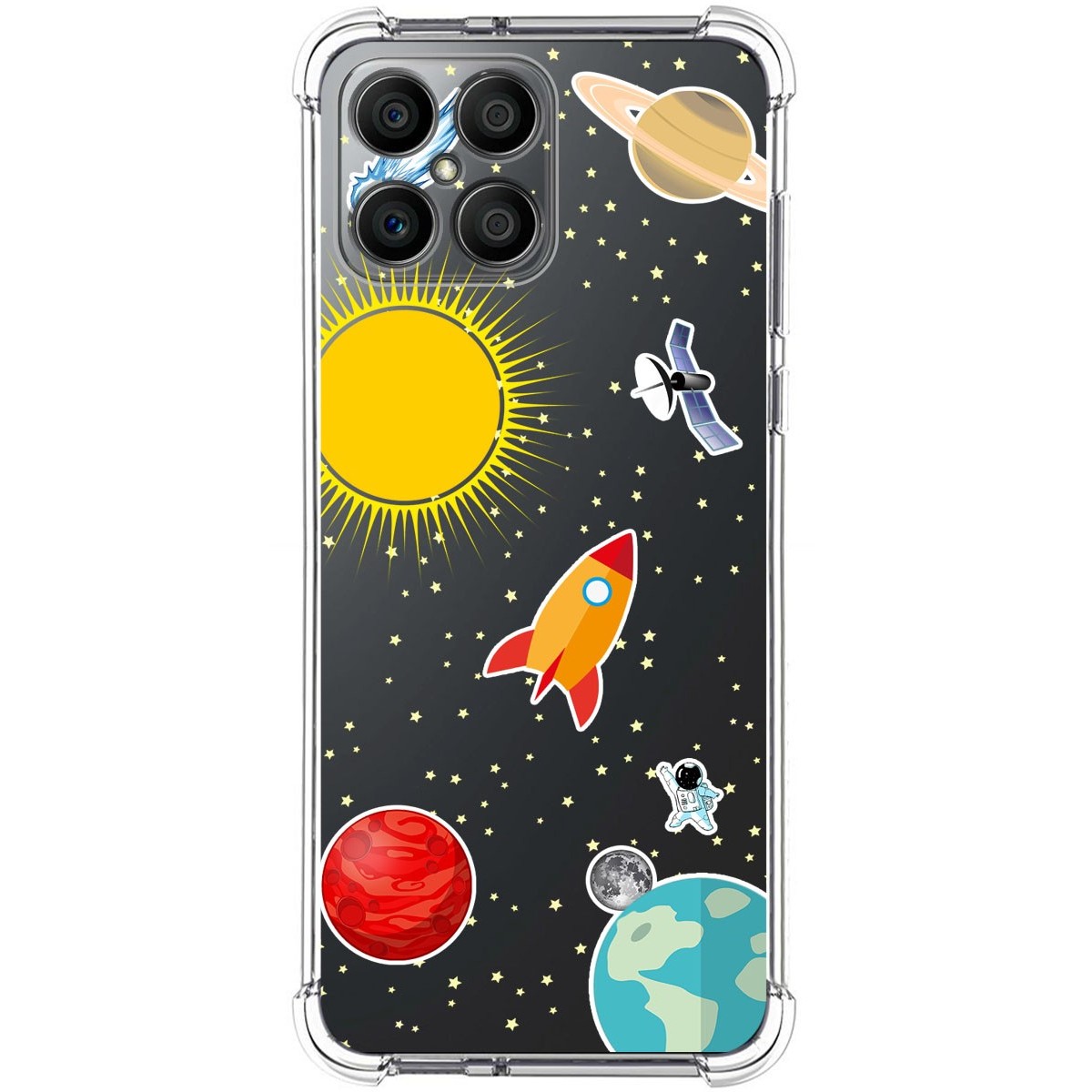 Funda Silicona Antigolpes para Huawei Honor X8 diseño Espacio Dibujos