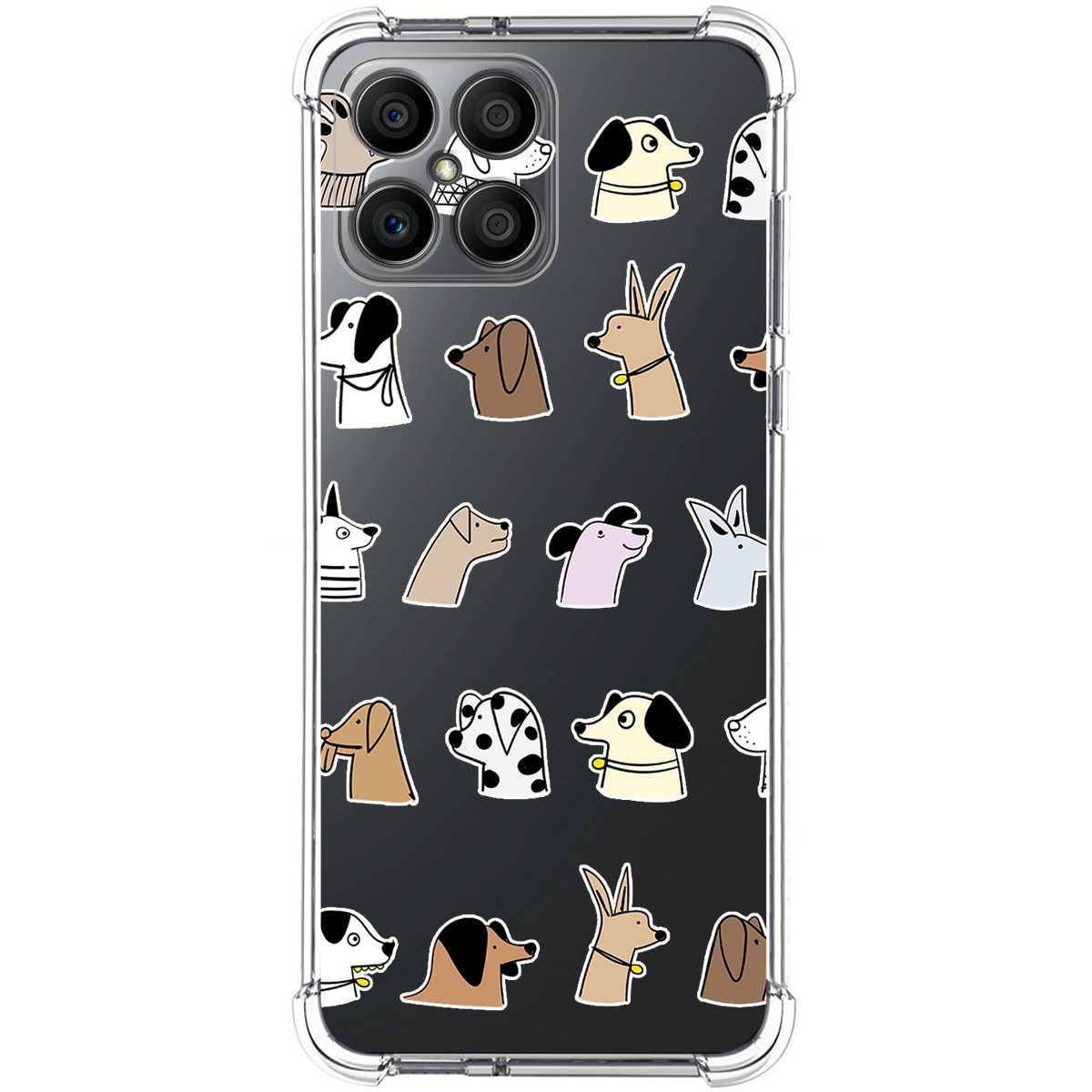 Funda Silicona Antigolpes para Huawei Honor X8 diseño Perros Dibujos
